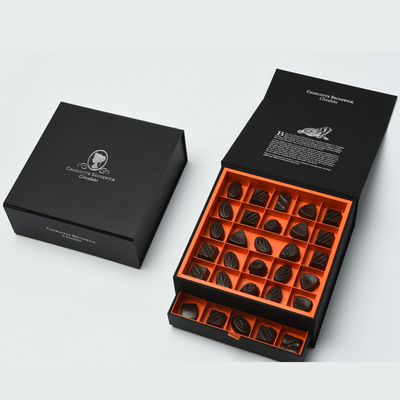 होलोग्राम प्रभाव चॉकलेट ट्रफल पैकेजिंग स्लाइडिंग दराज उपहार बॉक्स OEM ओडीएम
